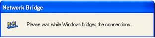 Please wait while Windows bridges the connections info screen.